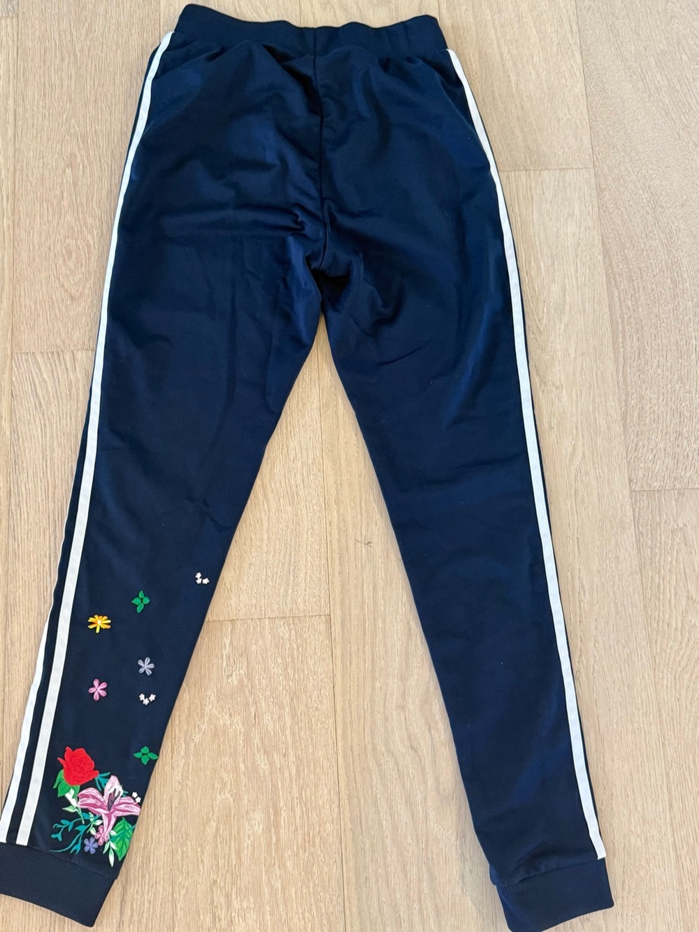 Adidas Originals SST Night Indigo Floral Embroidered Joggers XS Rare